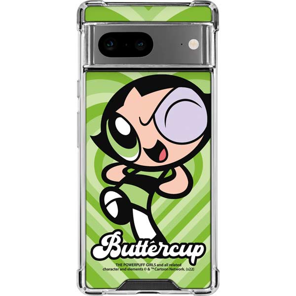 Cartoon Network Powerpuff Girls Buttercup Green Hearts Google Pixel 8 Clear Case