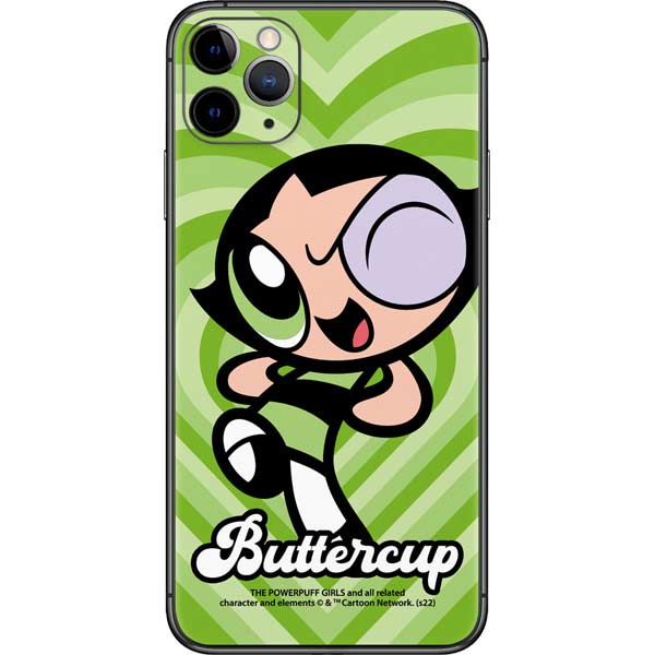 Cartoon Network Powerpuff Girls Buttercup Green Hearts iPhone 11 Pro Max Skin