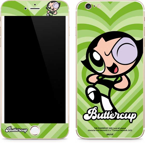 Cartoon Network Powerpuff Girls Buttercup Green Hearts iPhone 6/6s Plus Skin