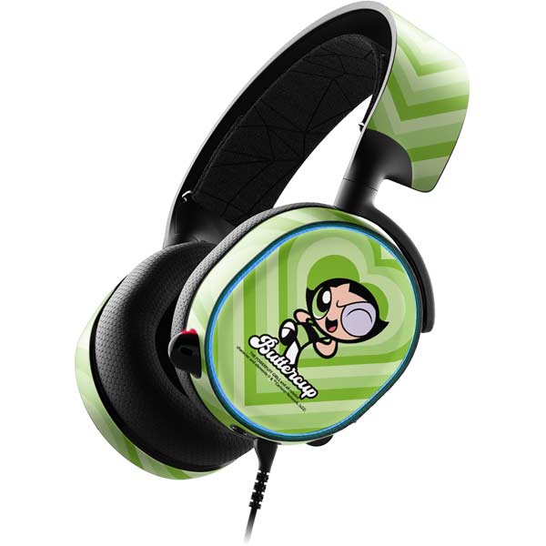 Cartoon Network Powerpuff Girls Buttercup Green Hearts SteelSeries Arctis 3 Skin