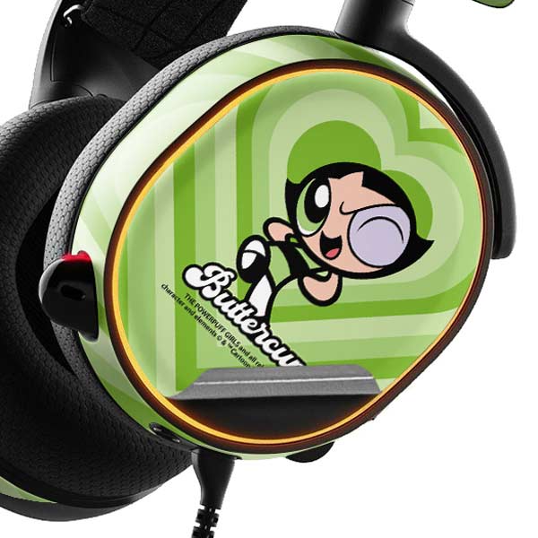 Cartoon Network Powerpuff Girls Buttercup Green Hearts SteelSeries Arctis 3 Skin
