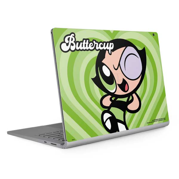 Cartoon Network Powerpuff Girls Buttercup Green Hearts Surface Book 2 15in Skin
