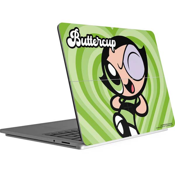 Cartoon Network Powerpuff Girls Buttercup Green Hearts Surface Laptop Studio Skin