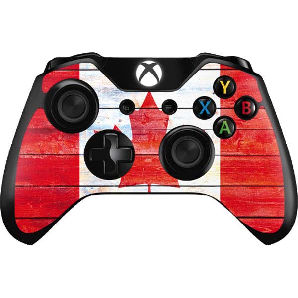 Canada Flag Light Wood Xbox One Controller Skin