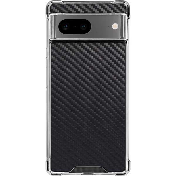 Black Carbon Fiber Specialty Texture Material Google Pixel 8 Clear Case