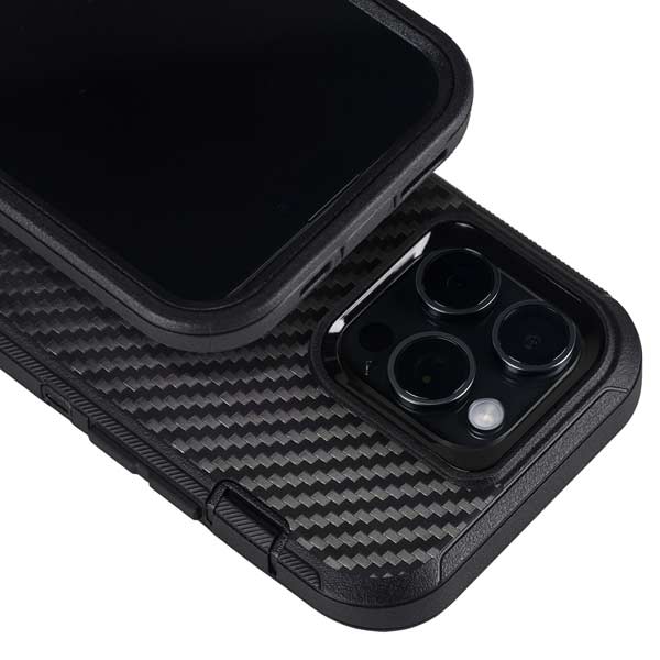 Black Carbon Fiber Specialty Texture Material Otterbox Defender iPhone Skin