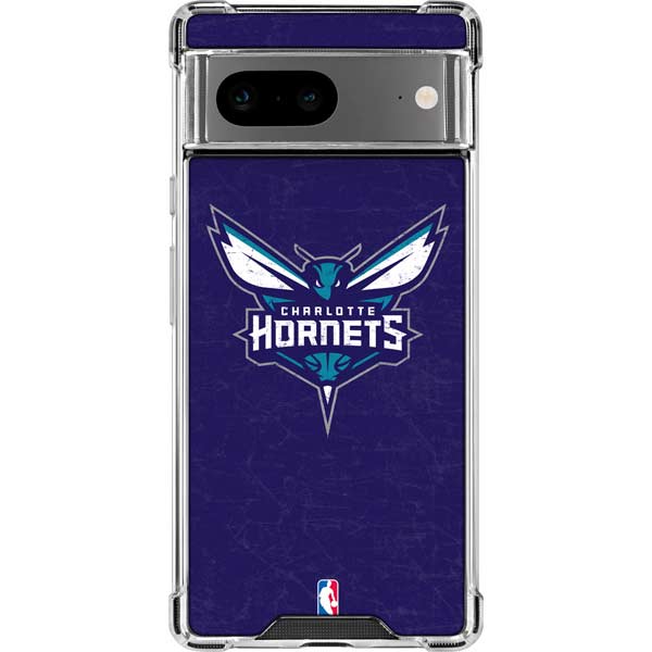 Charlotte DistressedPurple Google Pixel 8 Clear Case Clear Phone Cases Skinit