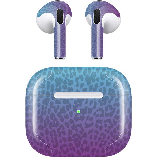 Cheetah Print Purple and Blue Apple AirPods (3rd Gen 2021) Skin