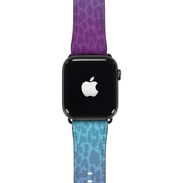 Cheetah Print Purple and Blue Apple Watch Band 38-40mm