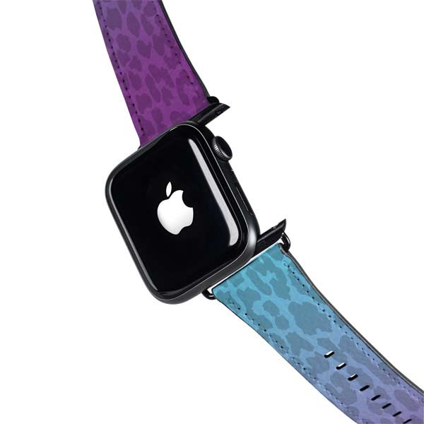 Cheetah Print Purple and Blue Apple Watch Band 38-40mm