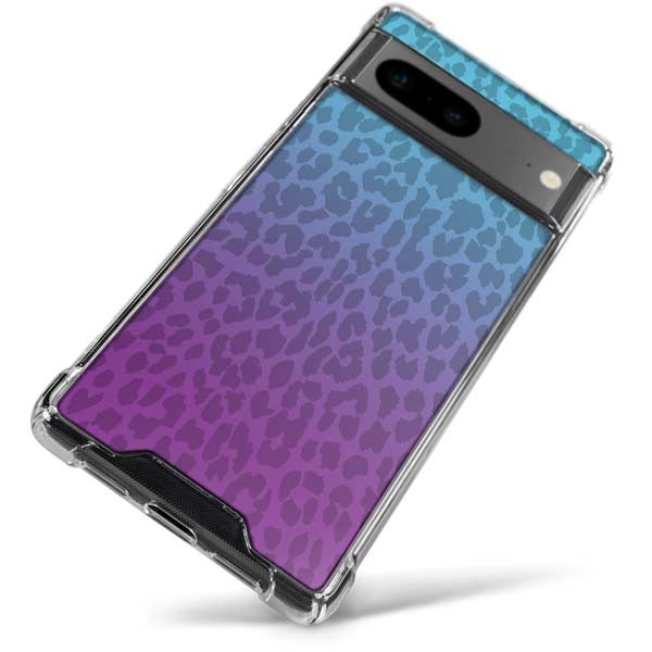 Cheetah Print Purple and Blue Google Pixel 8 Clear Case