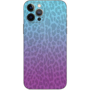 Cheetah Print Purple and Blue iPhone 12 Pro Skin