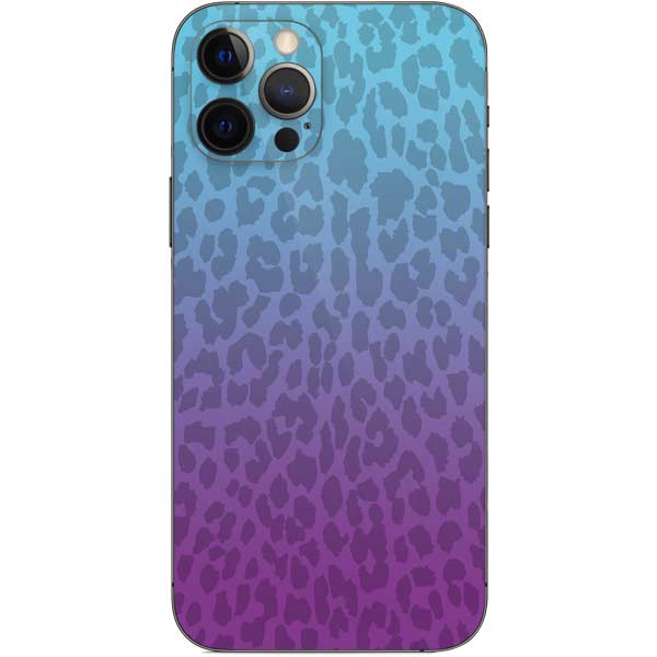 Cheetah Print Purple and Blue iPhone 12 Pro Skin