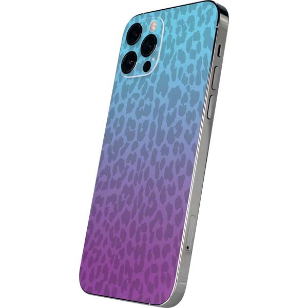 Cheetah Print Purple and Blue iPhone 12 Pro Skin