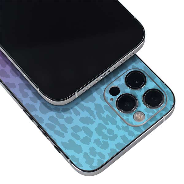 Cheetah Print Purple and Blue iPhone 12 Pro Skin