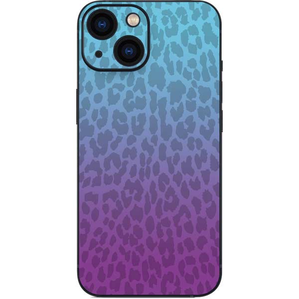 Cheetah Print Purple and Blue iPhone 13 Mini Skin