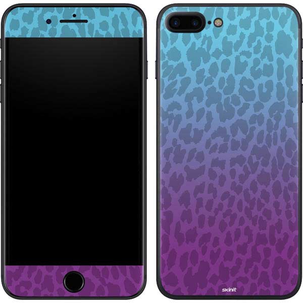 Cheetah Print Purple and Blue iPhone 8 Plus Skin