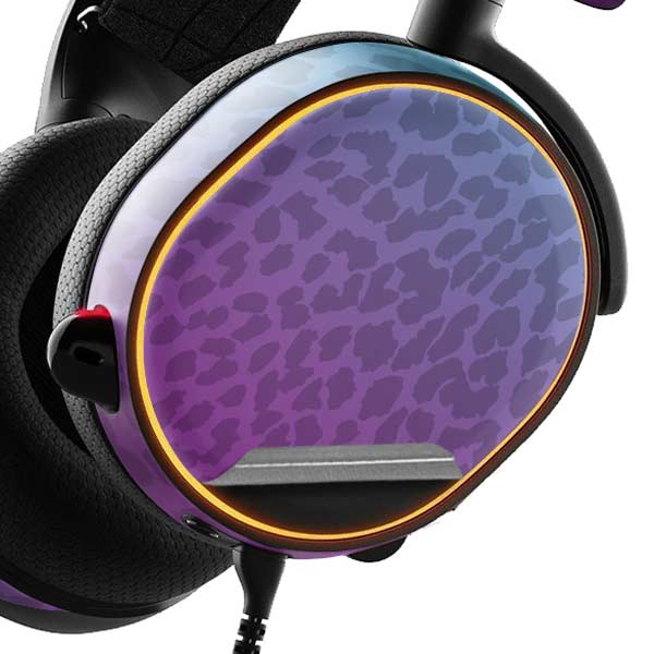 Cheetah Print Purple and Blue SteelSeries Arctis 3 Skin