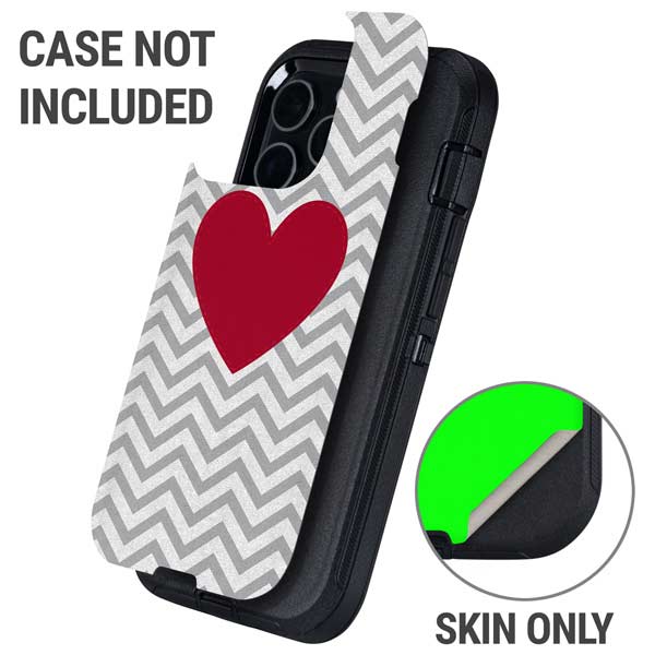 Chevron Heart Otterbox Defender iPhone Skin