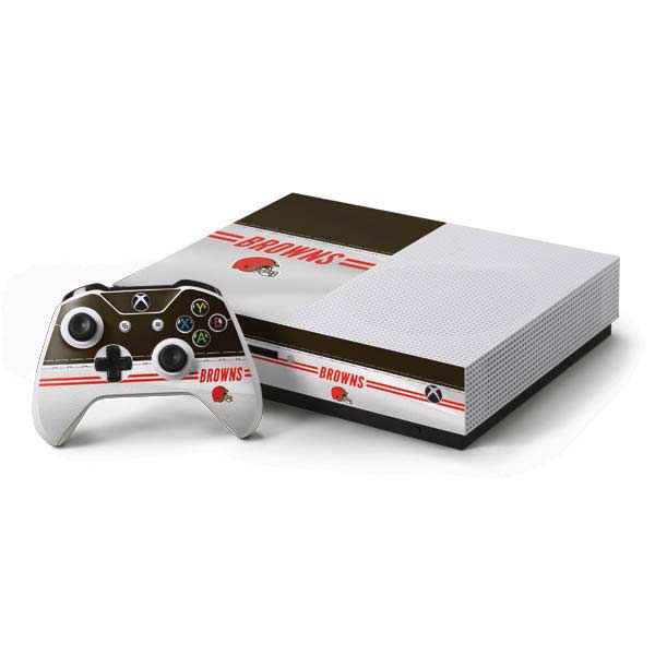 NFL Cleveland Browns White Striped Xbox One Skins