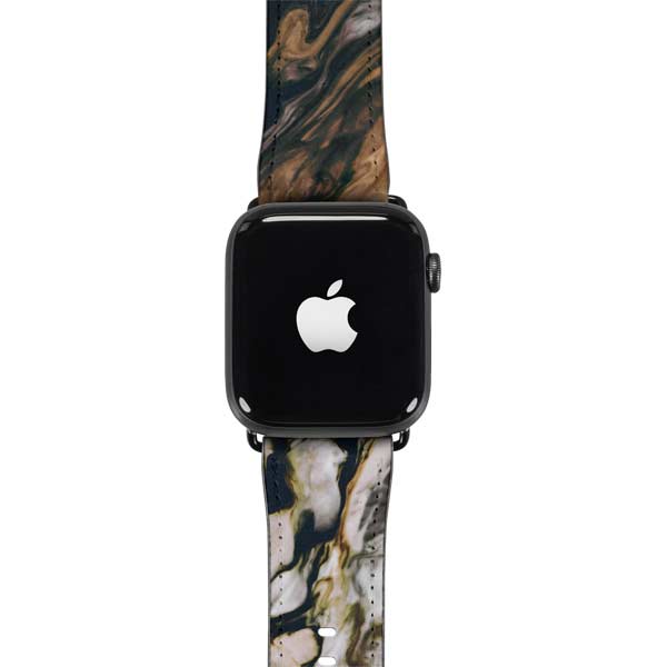 Copper and Black Marble Ink Apple Watch Band 38-40mm