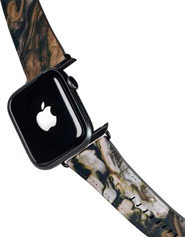 Copper and Black Marble Ink Apple Watch Band 38-40mm
