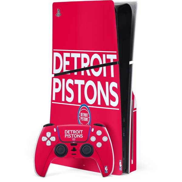 NBA Detroit Pistons Standard - Red PS5 Slim Disk Bundle Skin