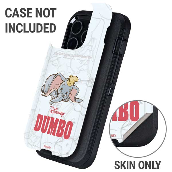 Disney Dumbo Classic sketched portrait Otterbox Defender iPhone Skin