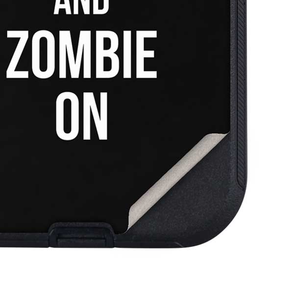Eat Brains and Zombie On Black Otterbox Defender iPhone Skin