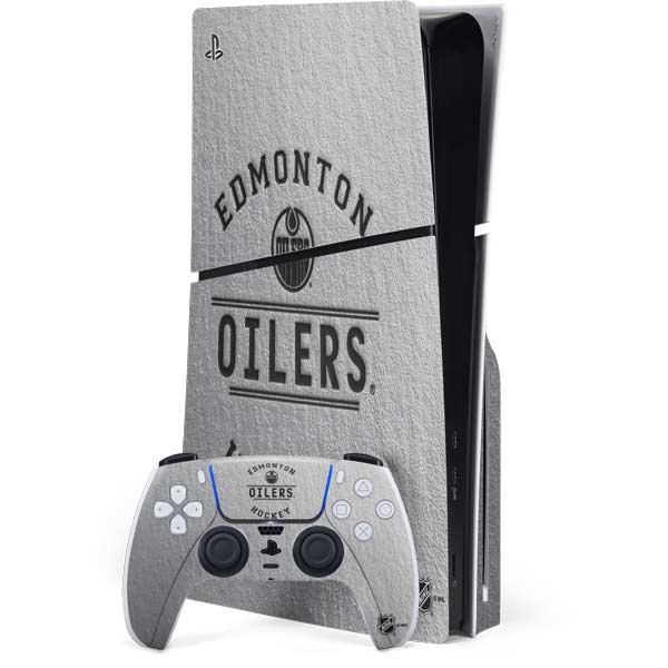 NHL Edmonton Oilers Black Text PS5 Slim Disk Bundle Skin