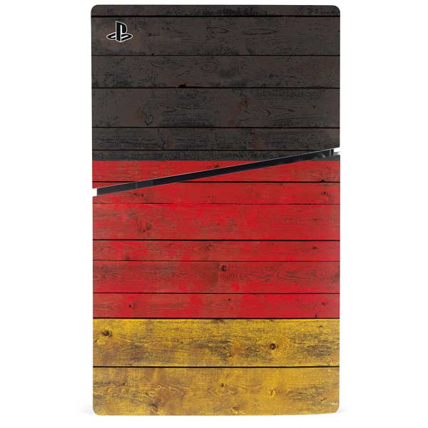 German Flag Dark Wood PS5 Slim Disk Bundle Skin