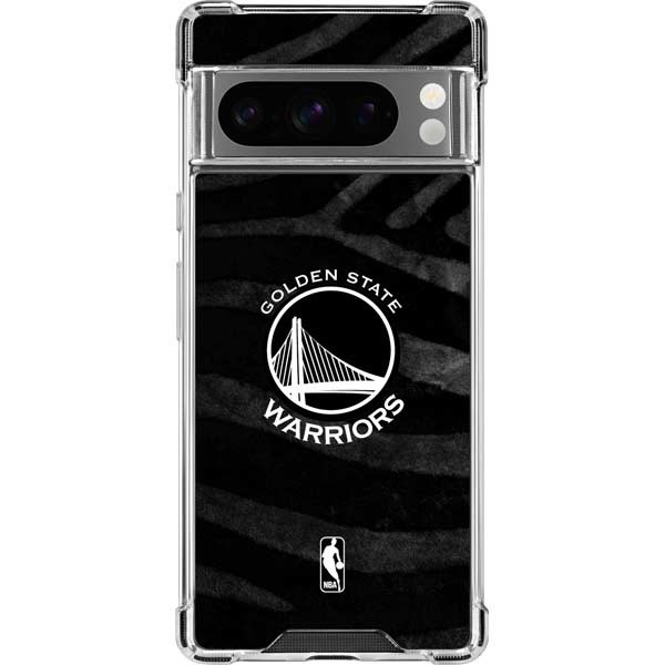NBA Golden State Warriors Black Animal Print Google Pixel 8 Pro Clear Case