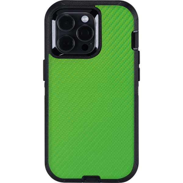 Green Carbon Fiber Specialty Texture Material Otterbox Defender iPhone Skin
