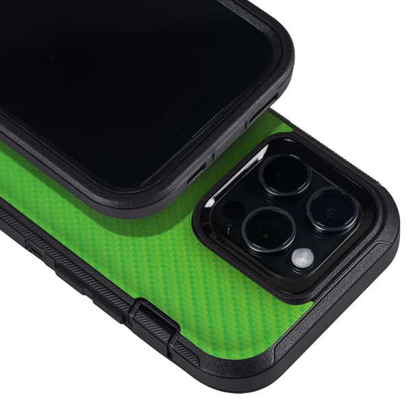 Green Carbon Fiber Specialty Texture Material Otterbox Defender iPhone Skin