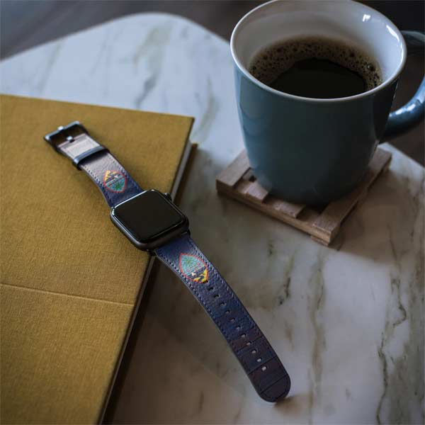 Guam Flag Dark Wood Apple Watch Band 38-40mm