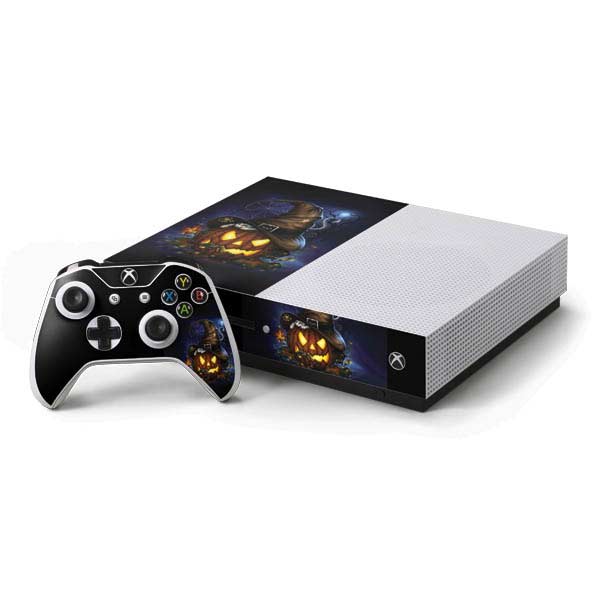 Halloween Cat and Jack O Lantern Pumpkin by Sarah Richter Xbox One Skins