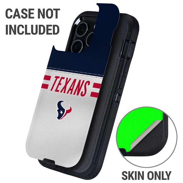NFL Houston Texans White Striped Otterbox Defender iPhone Skin