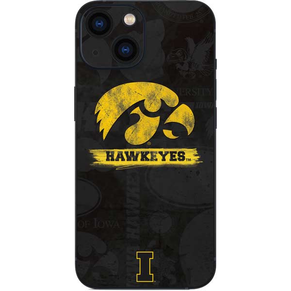 University of Iowa Hawkeyes Distressed Logo iPhone 13 Mini Skin