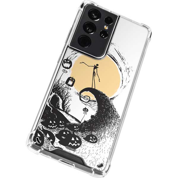 Disney The Nightmare Before Christmas Jack on Spiral Hill Art Galaxy S21 Ultra 5G Clear Case