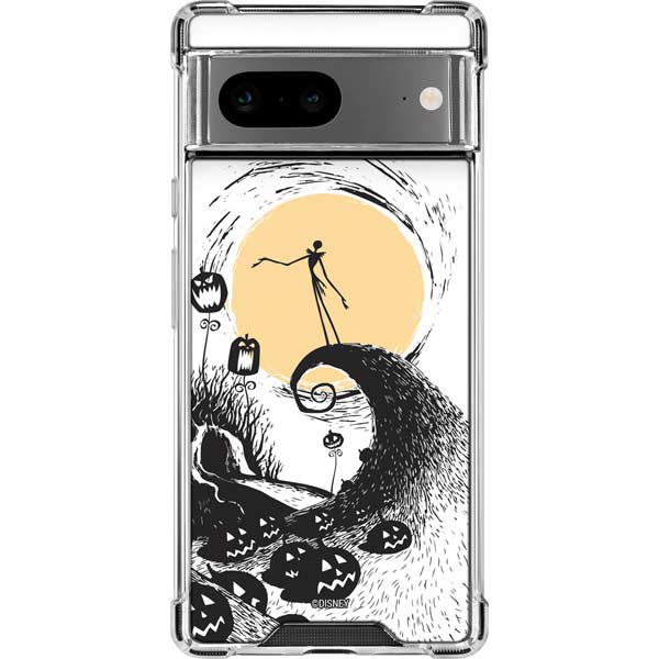 Disney The Nightmare Before Christmas Jack on Spiral Hill Art Google Pixel 8 Clear Case