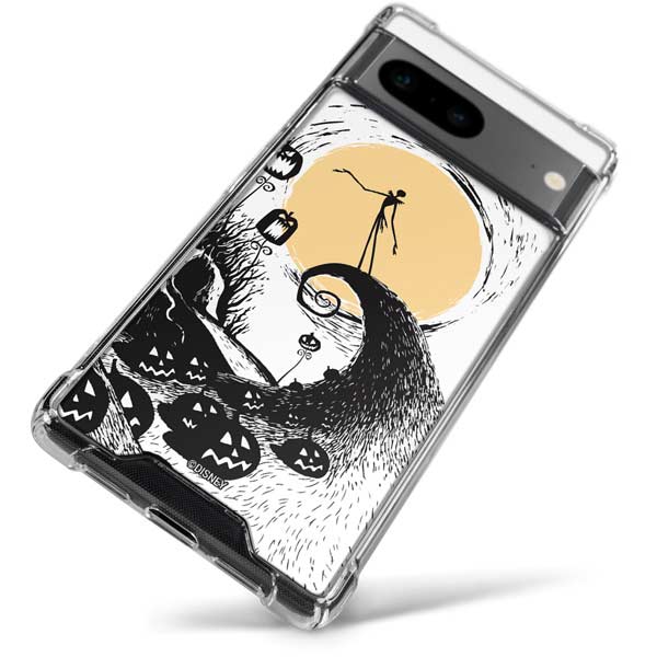 Disney The Nightmare Before Christmas Jack on Spiral Hill Art Google Pixel 8 Clear Case