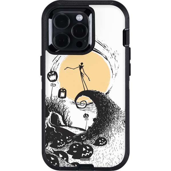 Disney The Nightmare Before Christmas Jack on Spiral Hill Art Otterbox Defender iPhone Skin