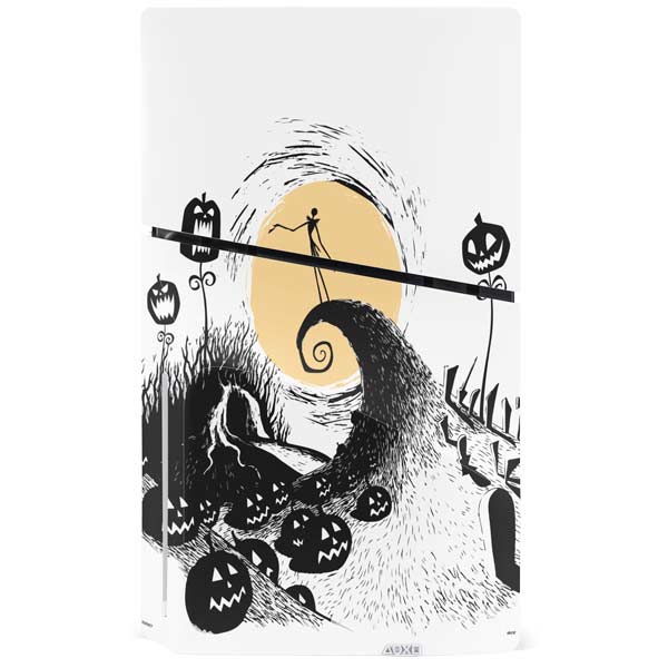 Disney The Nightmare Before Christmas Jack on Spiral Hill Art PS5 Slim Disk Bundle Skin