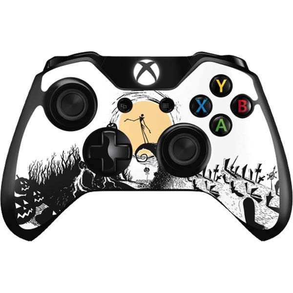 Disney The Nightmare Before Christmas Jack on Spiral Hill Art Xbox One Controller Skin
