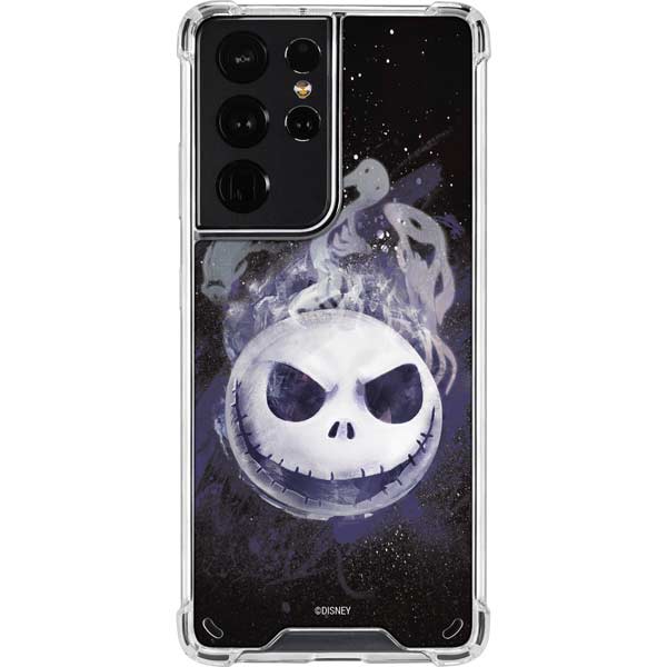 Disney The Nightmare Before Christmas Jack Skellington Face Art Galaxy S21 Ultra 5G Clear Case