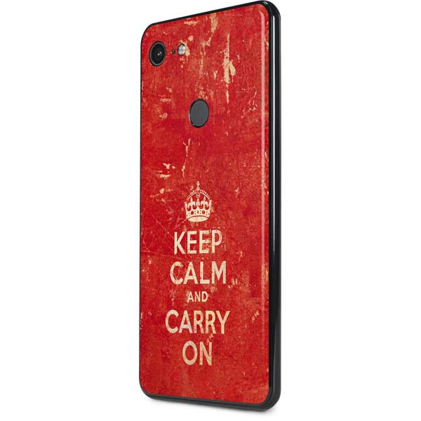 Keep Calm and Carry On Distressed Google Pixel Skin | Art – Skinit