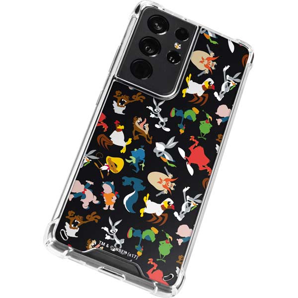 Looney Tunes Identity Pattern Galaxy S21 Ultra 5G Clear Case