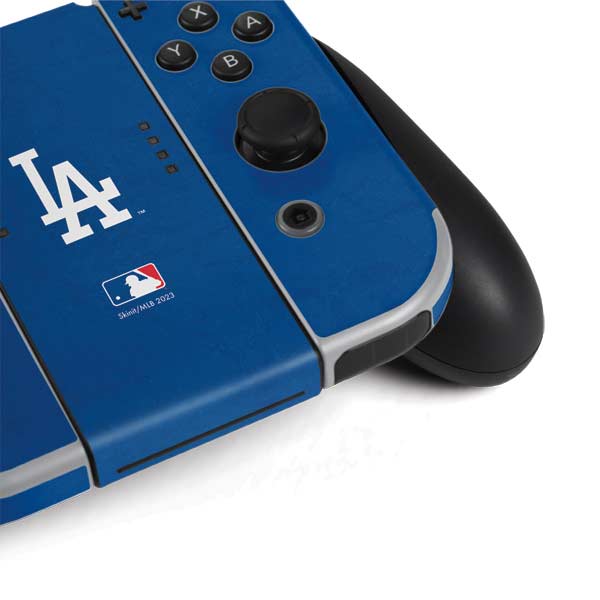 MLB Los Angeles Dodgers - Solid Distressed Nintendo Switch OLED (2021) Skin
