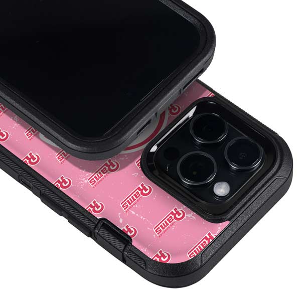 NFL Los Angeles Rams Pink Logo Blast Otterbox Defender iPhone Skin