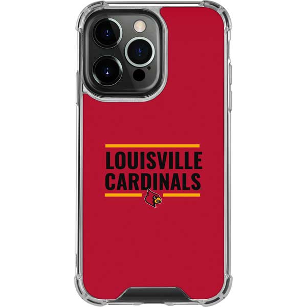 University of Louisville Cardinals Striped iPhone 14 Pro Clear Case
